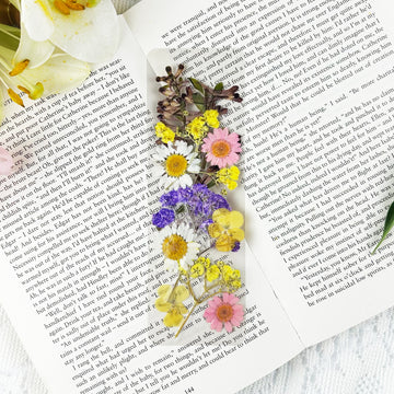 Floral Symphony Pressed Flower Bookmark