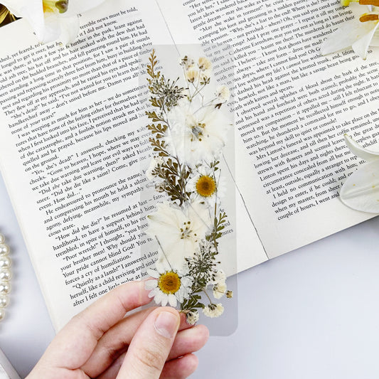 Vintage Vanilla Pressed Flower Bookmark